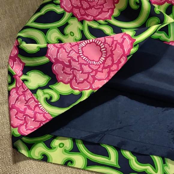 Lilly Pulitzer Jacqueline Silk Floral Navy Private Property Dress SIZE 8 - Picture 5 of 8